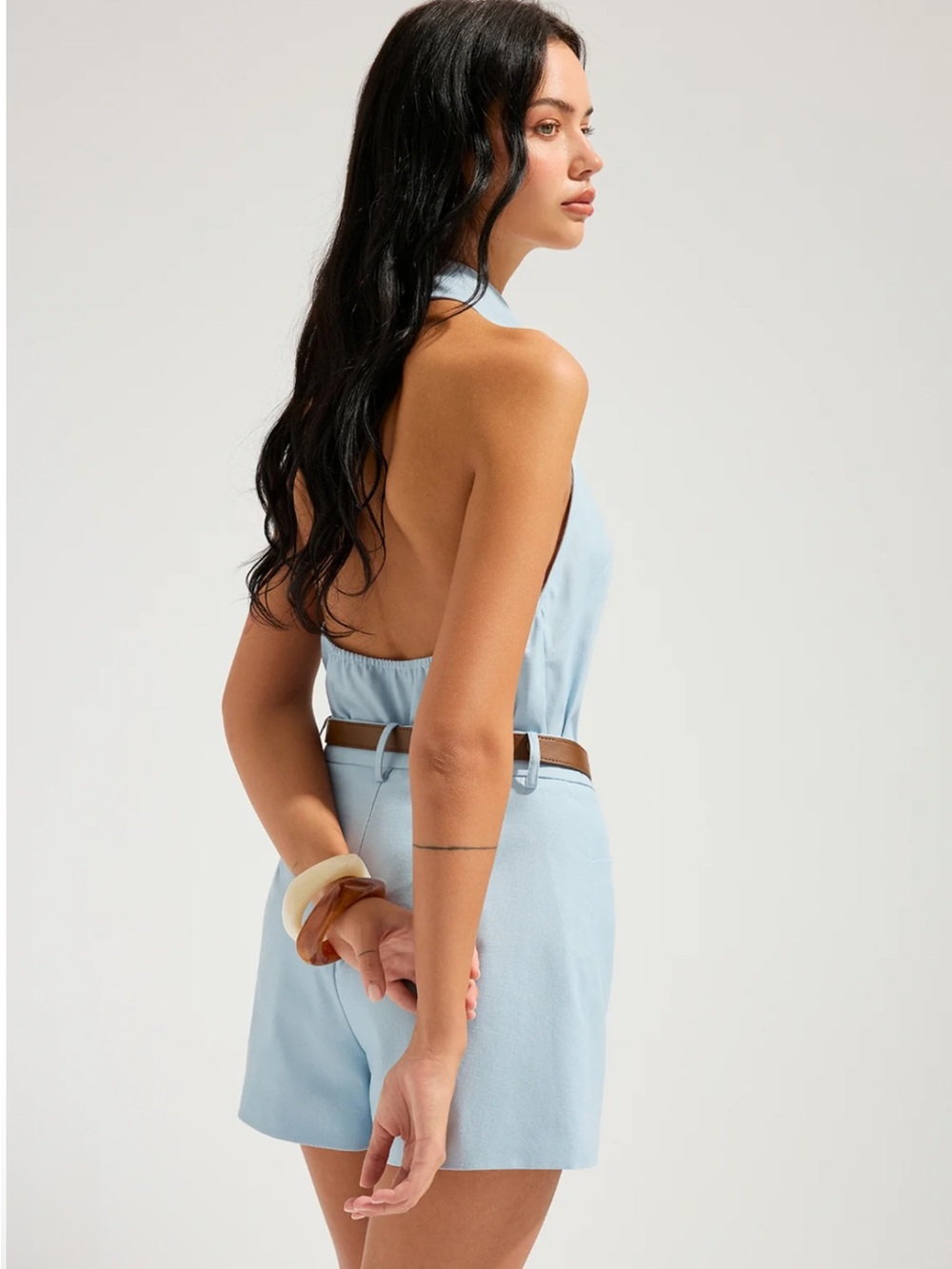Commense Women’s Light Blue Tailored Shorts Sleeveless Set Small - Picture 4 of 7